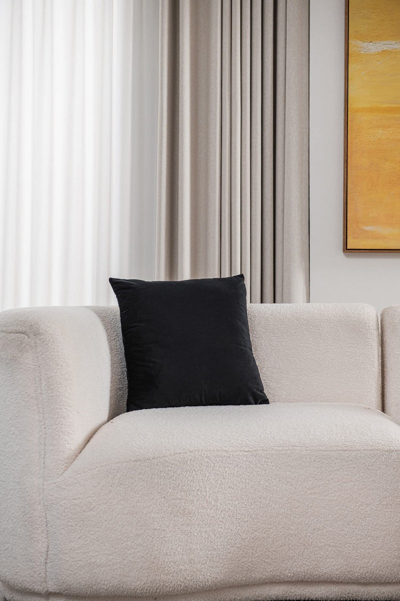 DEZENE Decorative Pillow Covers 18x18 Black: 2 Pack Cozy Soft Velvet Square Throw Pillow Cases for Farmhouse Home Decor - Image 3